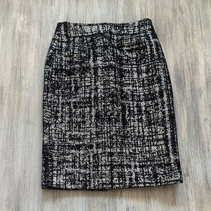 J. Crew Black and Silver Tweed Skirt
